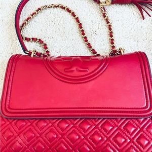 Beautiful Red Tory Burch Fleming Bag